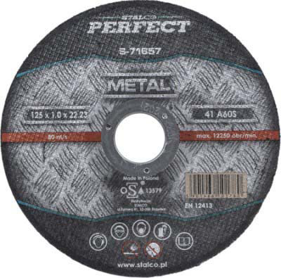 5901466101797.jpg Disque de coupe métal - plat 125mmx1,6 STALCO PERFECT S-71659 – Image 1
