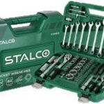 Zestaw kluczy nasadowych i kluczy płasko oczkowych 1/2”+1/4”, 82 elem. bmc STALCO S-54013