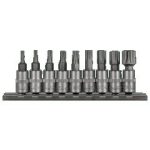 Ensemble d'embouts TORX sur douilles 1/4” 9 elm. STALCO S-54019