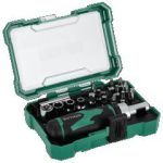 Bits and sockets and accessories set 1/4”, 19pcs S2 STALCO S-13722