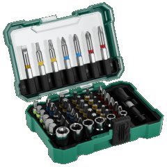 5904012150515.jpg Set de bits en acier S2 25mm et 50mm, douilles et adaptateur, 50éléments. STALCO S-13734 – Image 1