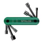 Folding socket set: 5, 6, 8, 9, 10, 12mm, CrV STALCO S-54022