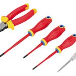 Ensemble d’outils isolés 1000V VDE Tournevis, pinces, 5elm. STALCO S-14462