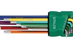 Klucze Torx extra długie z otworem, kolor T10,15,20,25,27,30,40,45,50 S2 STALCO S-46386