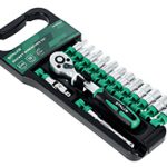 Socket set on hanger 15pcs 1/4” ratchet 72T STALCO S011100015