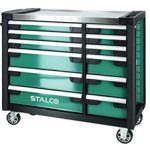 Chariot d'atelier avec 12 tiroirs et accessoires, dessus en acier inoxydable STALCO S026399207